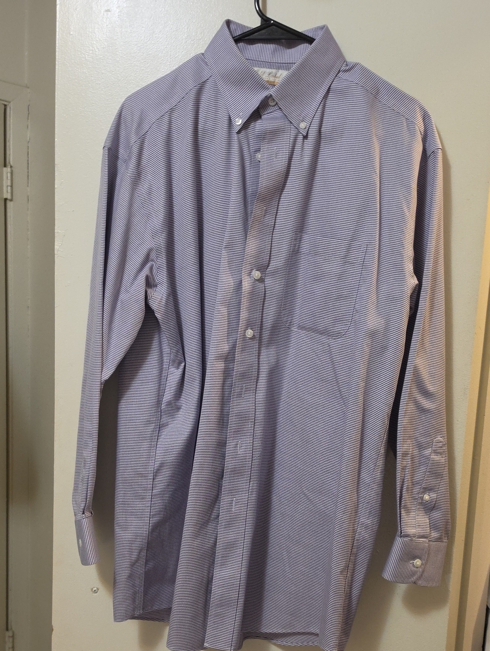 Roundtree & Yorke Houndsooth Light Purple Dress Shirt 15½-33